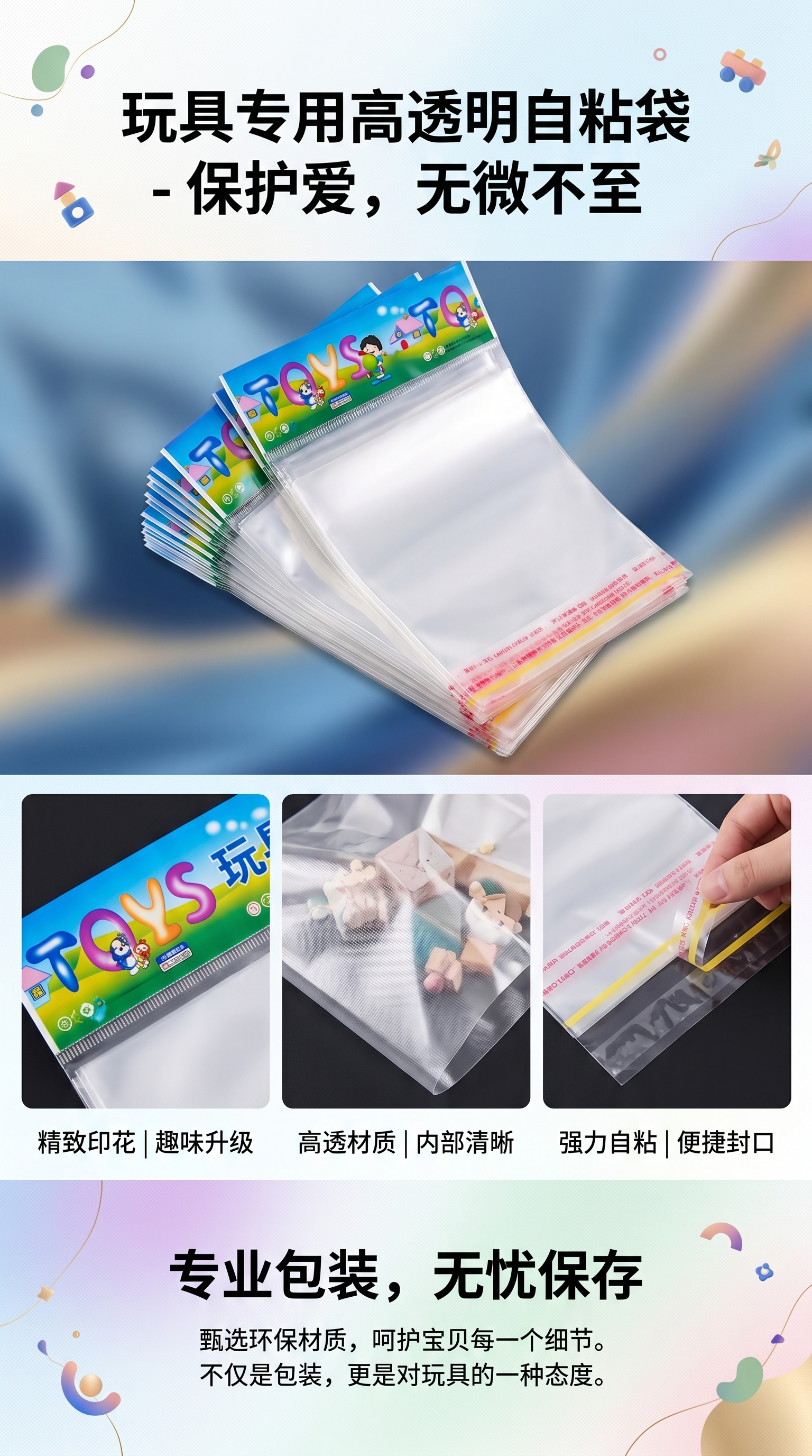 Transparent plastic bags, large-capacity thickened, reusable, eco-friendly bags, household storage bags pic 1