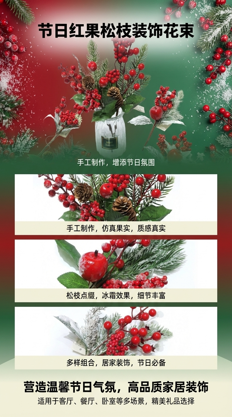 圣诞插枝圣诞果圣诞装饰品圣诞用品氛围装饰详情1