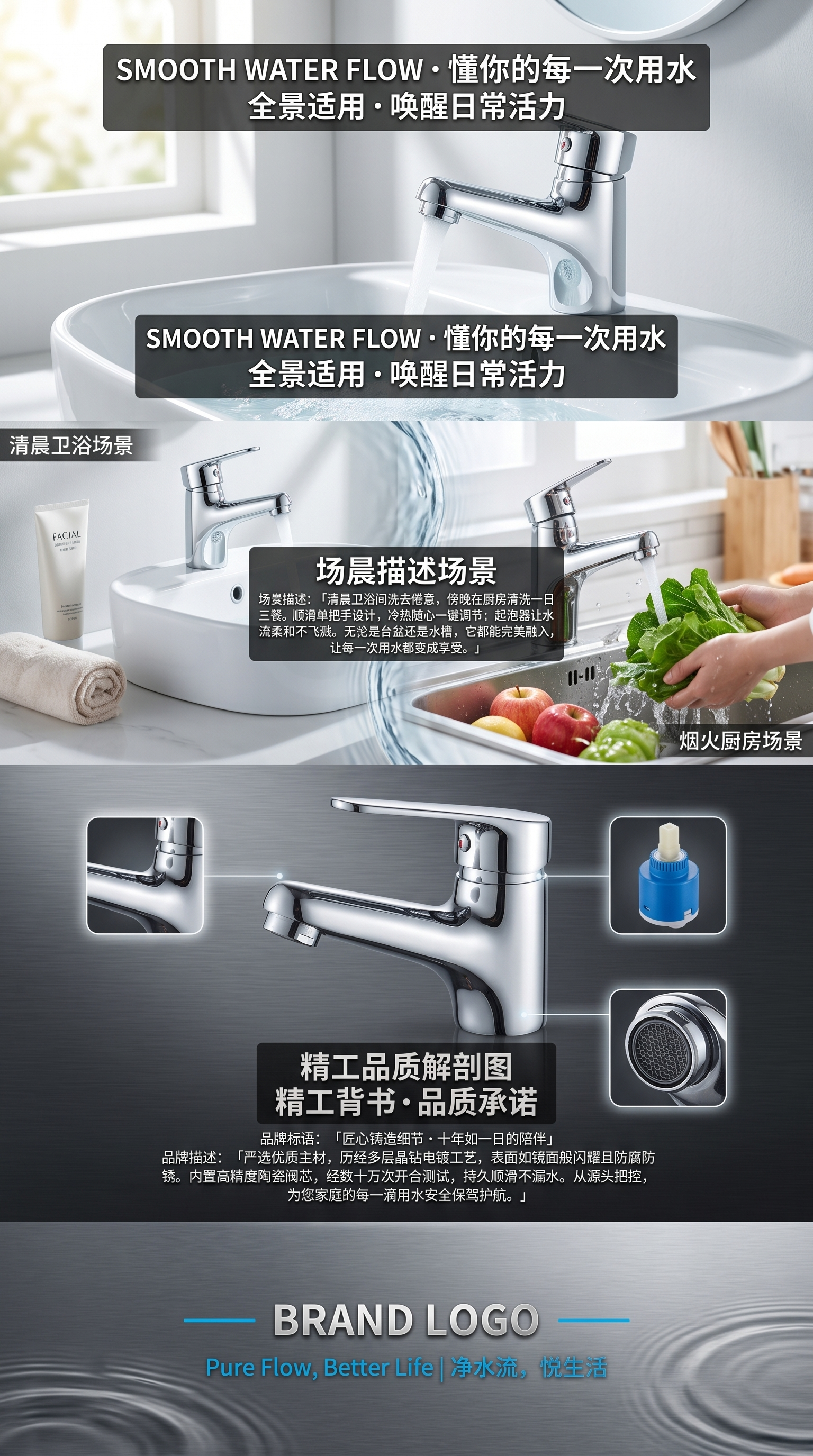 金属水龙头厨房不锈钢冷热水龙头家用净水器专用详情3