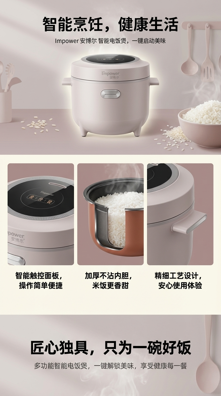 奥克斯双胆电饭锅1.8L智能煮饭电饭煲多功能加热详情1