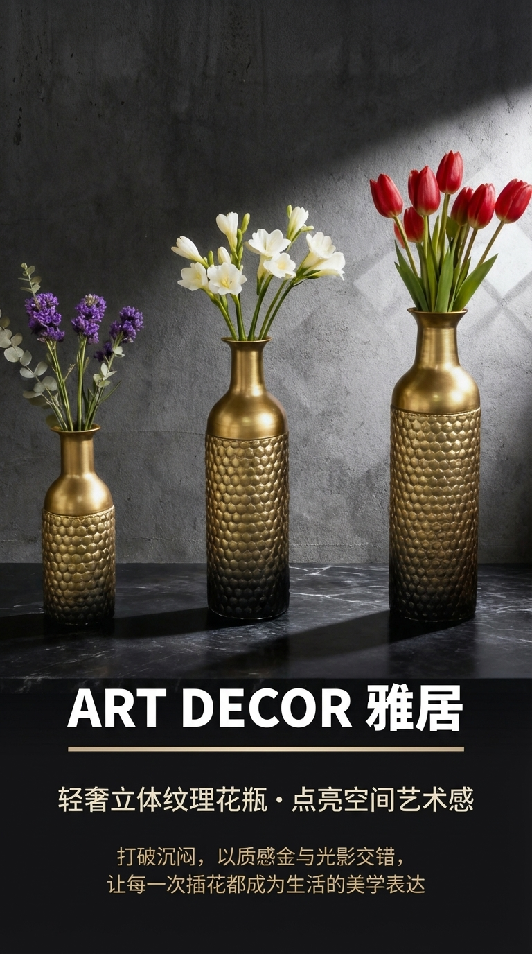 装饰品铁艺花瓶简约风格家居摆件客厅装饰品详情1