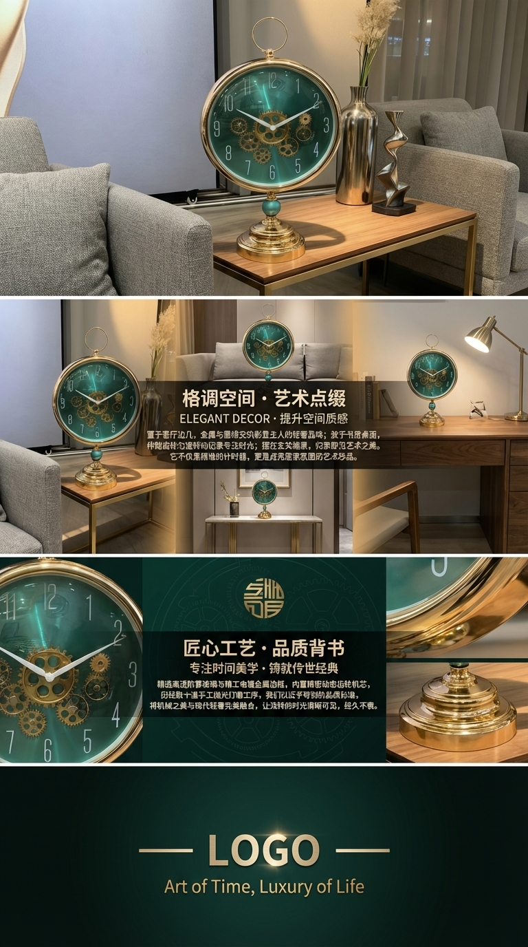 PVC 轻奢机械闹钟时钟详情3