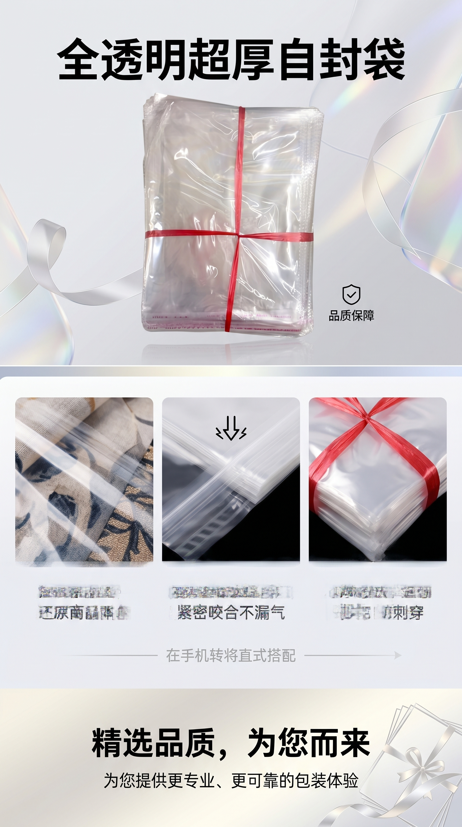 透明塑料袋食品级大容量可重复使用包装袋家用保鲜袋详情1