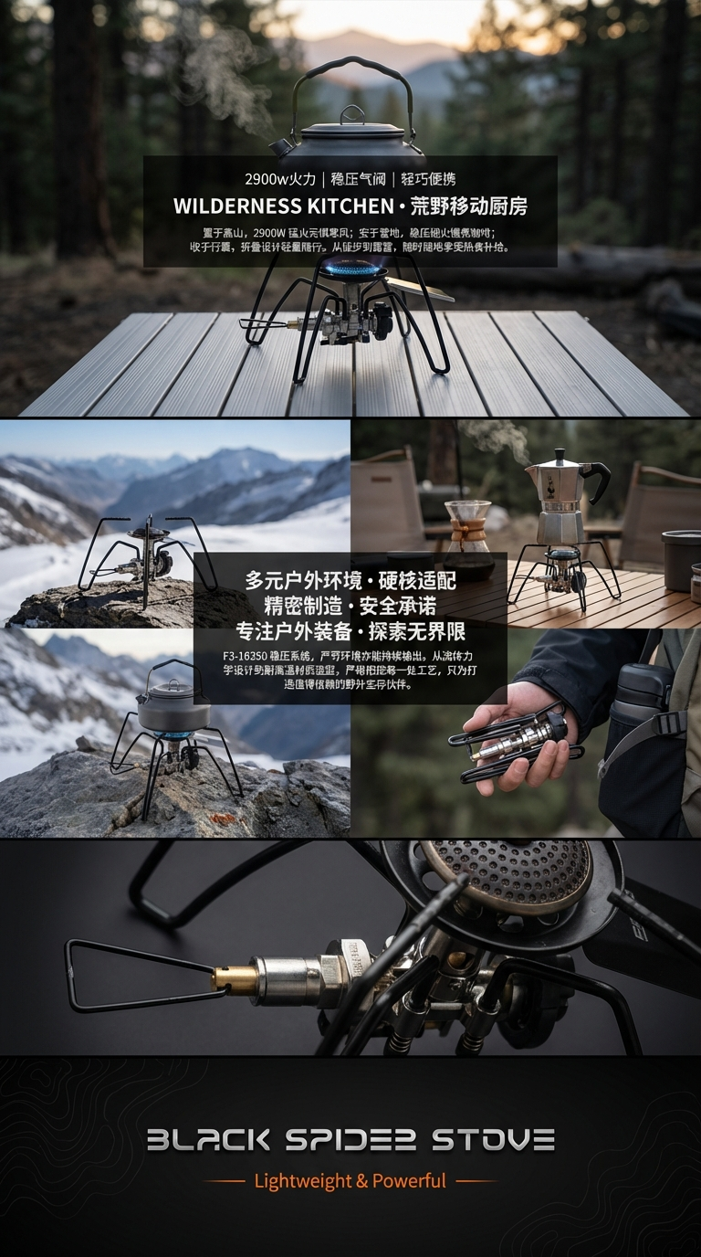 蜘蛛炉SOTO平替黑蜘蛛折叠卡式炉野营餐具露营厨具户外用品st-310详情3