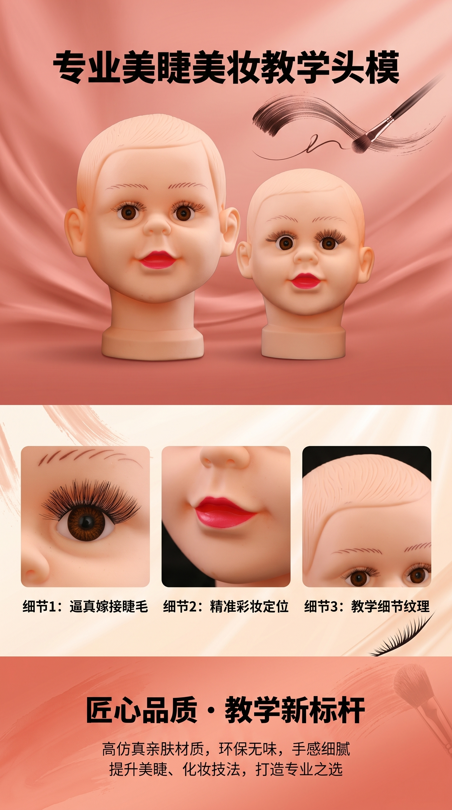 Plastic doll head detachable and replaceable head accessories, universal doll parts, Diy modification materials pic 1