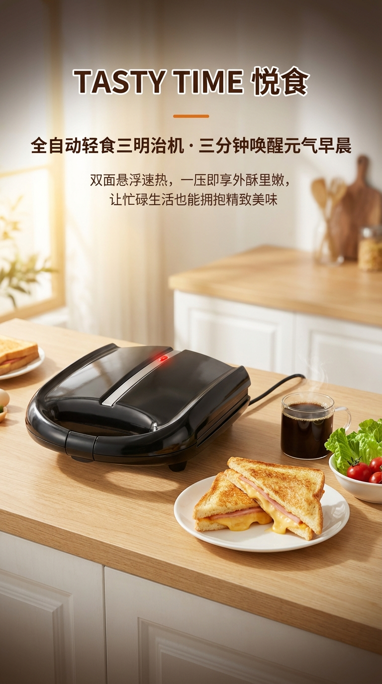 Best-selling double-sided heating sandwich maker, grill, detachable tray breakfast machine, waffle maker, sandwich pani machine, 559 source factory, source factory pic 1
