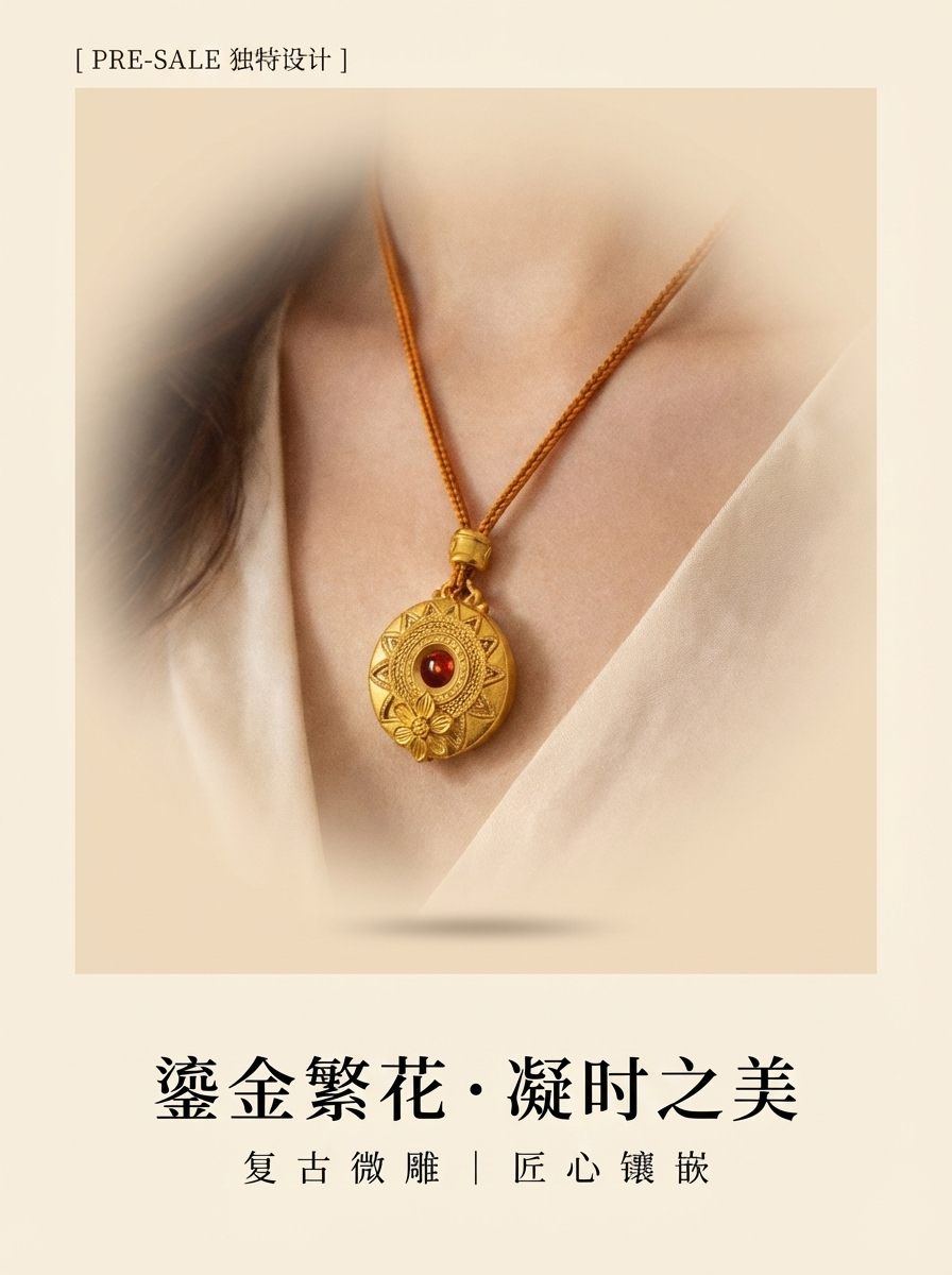 金色吊坠项链莫桑石蝴蝶珍珠挂绳金包银时尚简约女款配饰详情2