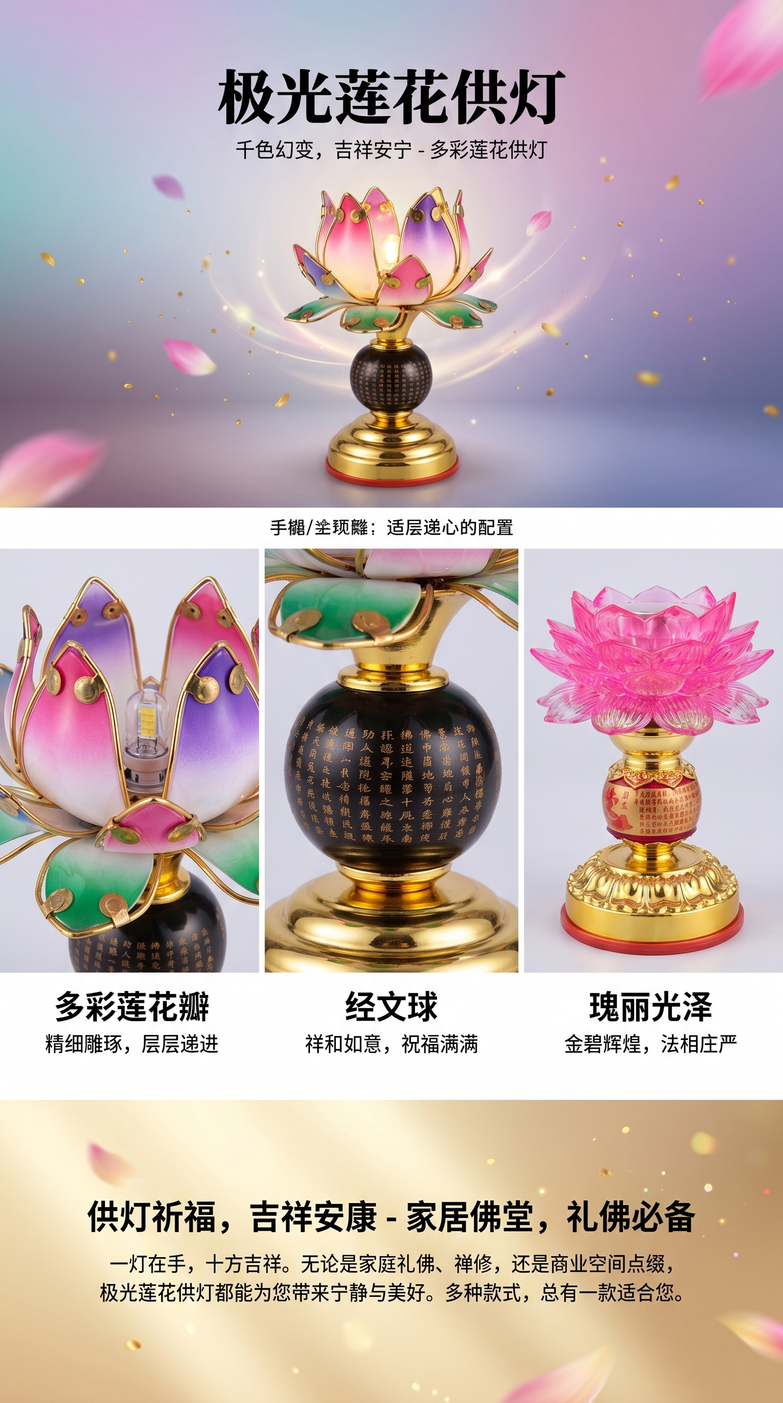 Lotus lanterns, handcrafted aromatherapy lamps, lotus lantern sets, home decoration lighting fixtures pic 1