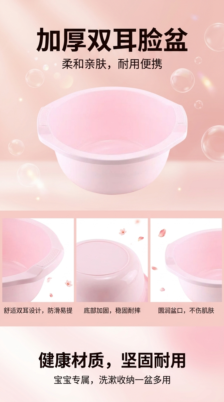 粉色塑料盆蓝牙耳机透明PET瓶子食品级塑料罐详情1