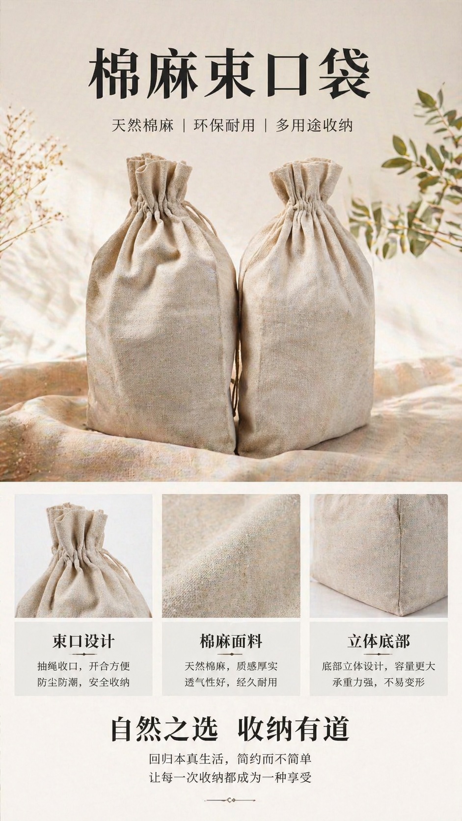 布袋收纳袋大容量加厚帆布购物袋家用储物袋084822141详情1