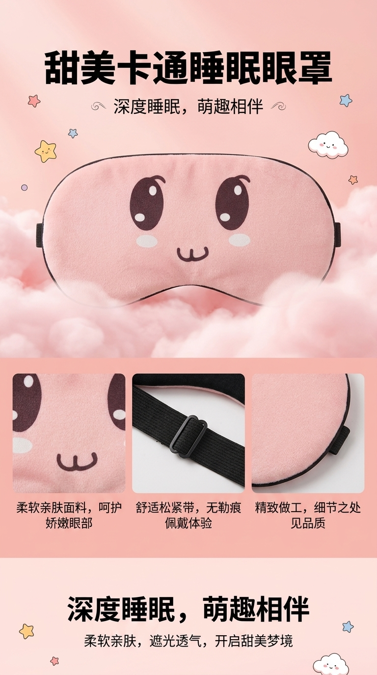 粉色卡通眼罩主体详情1