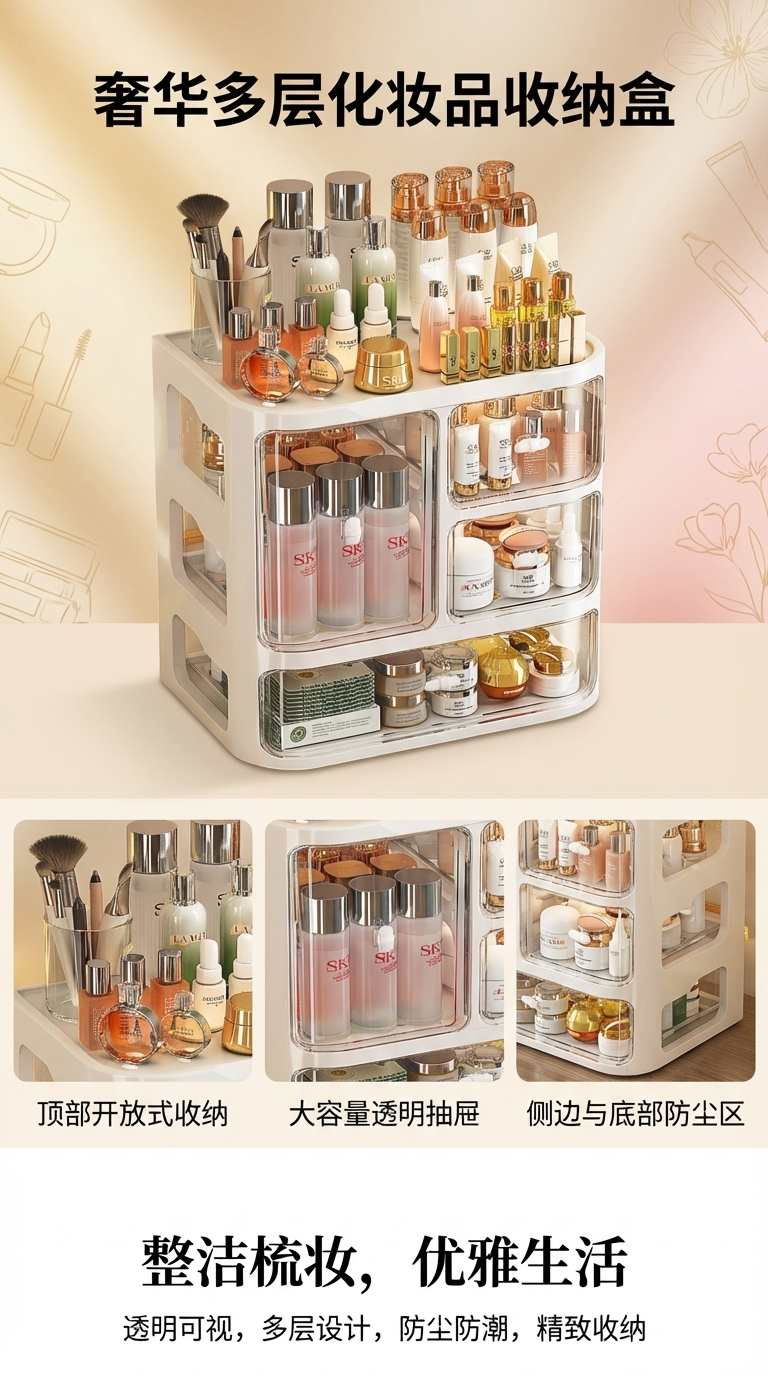 拉塔法男士香氛四合一分装瓶化妆品收纳盒护肤品瓶子日化包装详情1