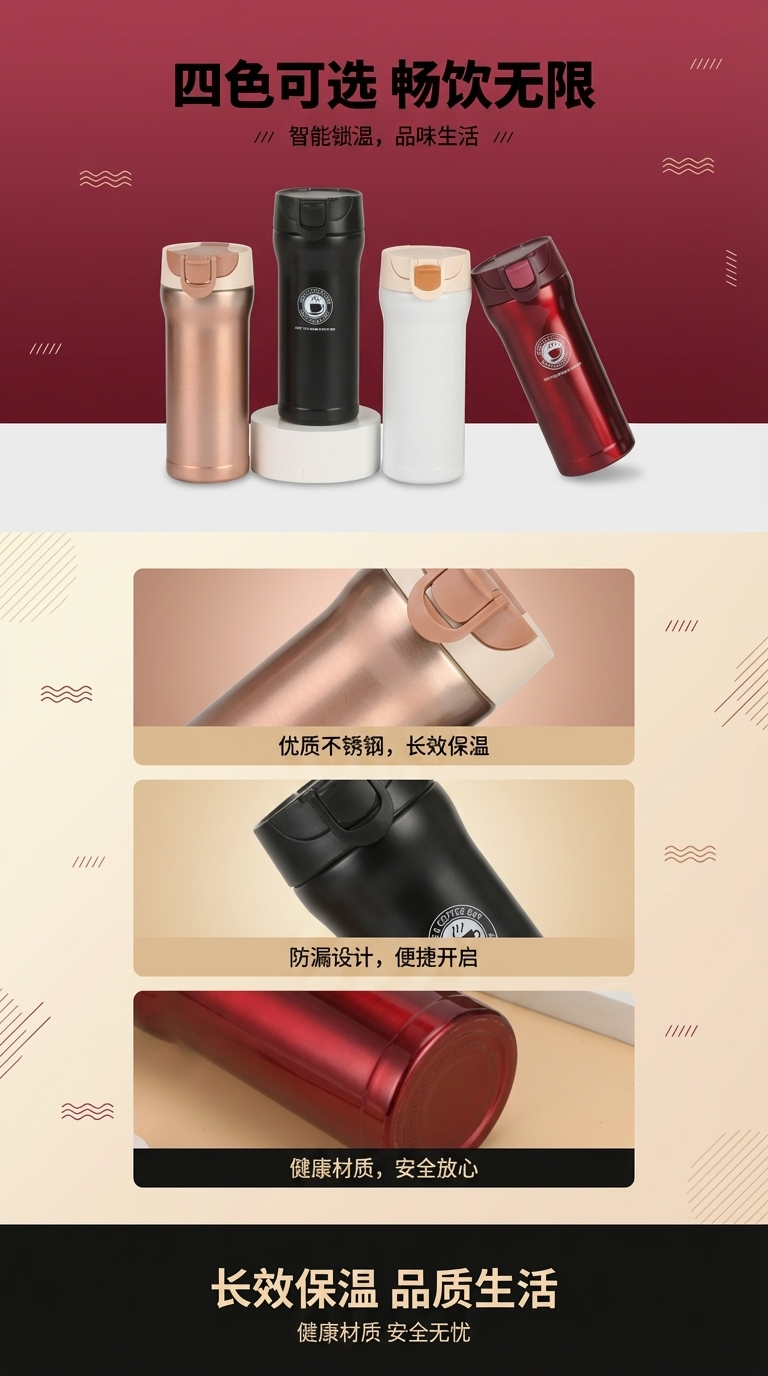 保温杯汽车保温杯保热保冷防漏水杯耐用轻便详情1