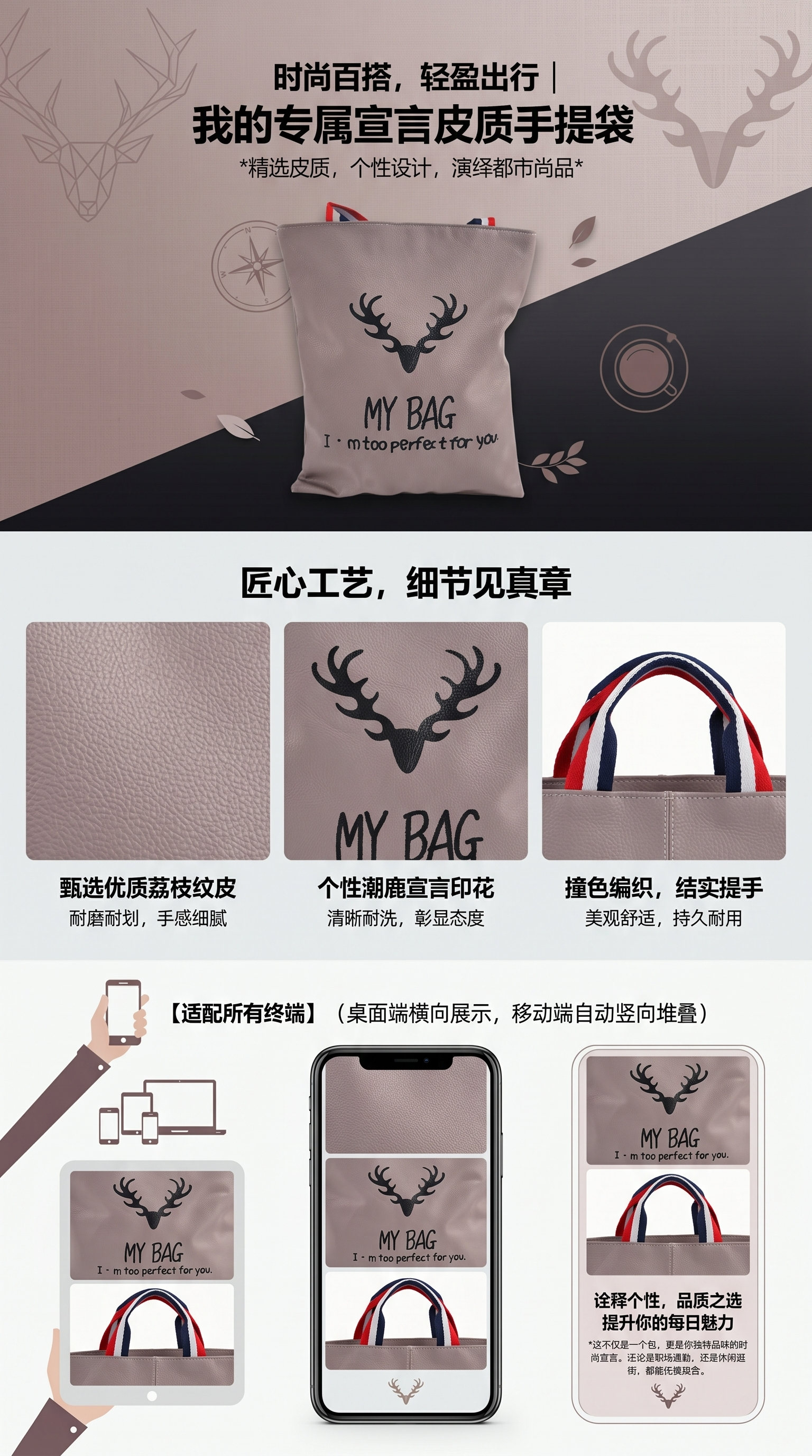 Grey cloth bag, large-capacity cotton and linen storage bag, hand-held drawn-out eco-friendly shopping bag pic 1