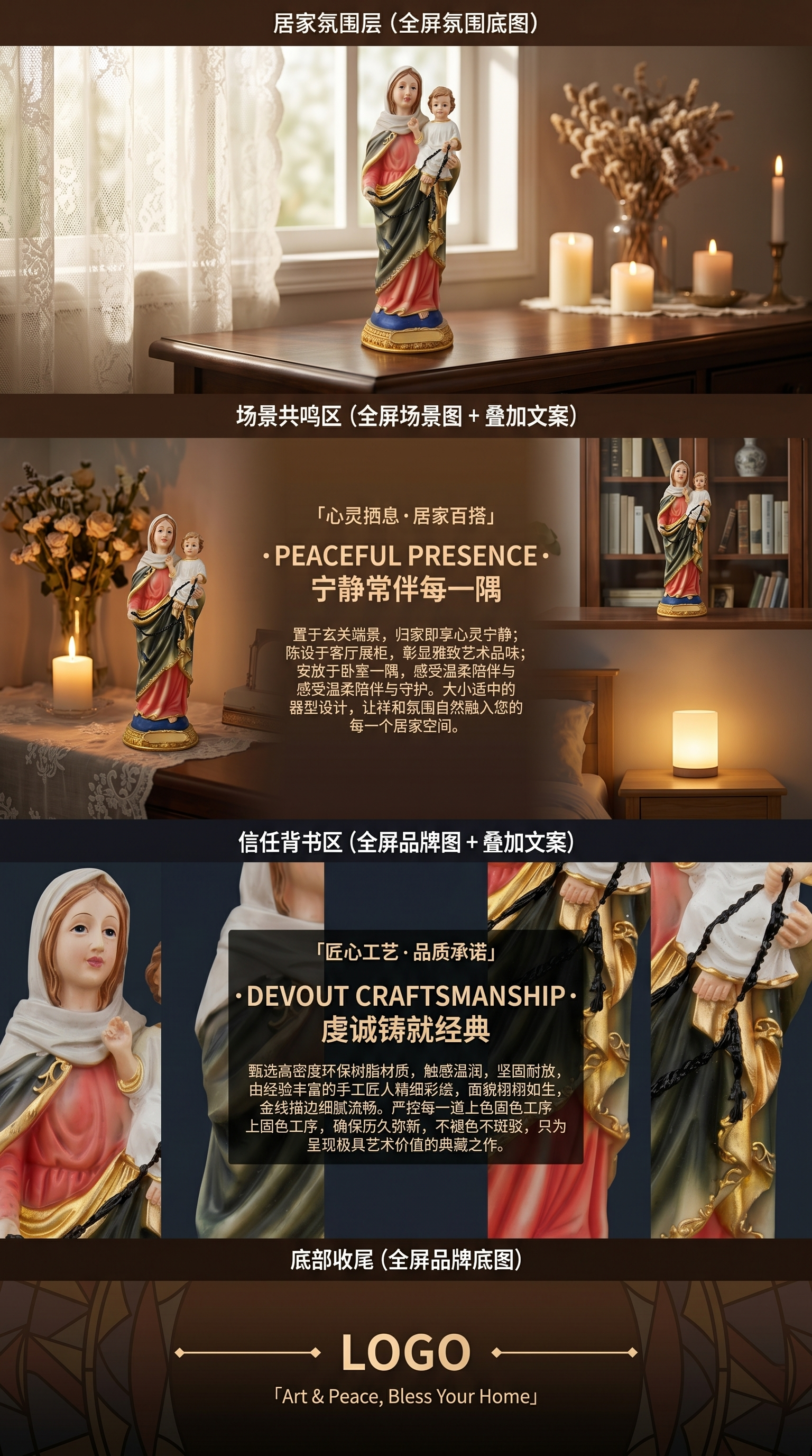 圣母玛利亚怀抱婴儿耶稣宗教雕像摆件家居装饰品144028904详情3
