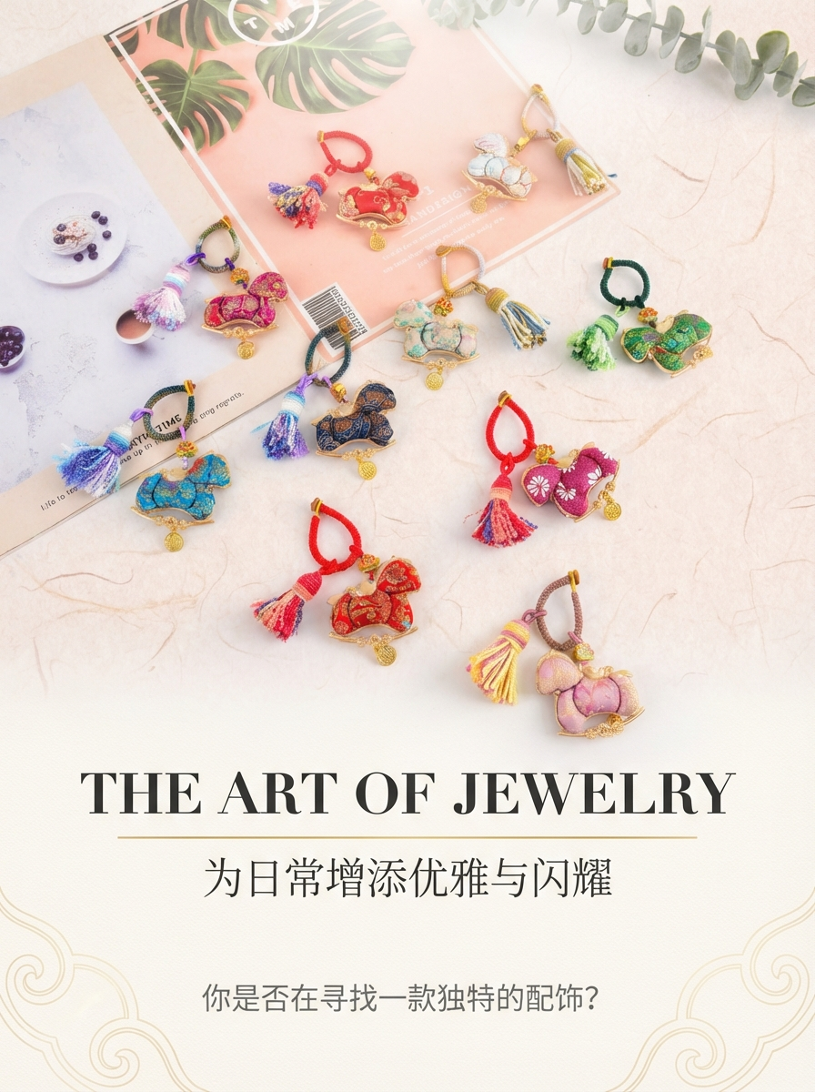 The keychain of Song Jincai, a new Chinese-style intangible cultural heritage of the Year of the Horse, must be hung on a car. The minimum order quantity is one. pic 1