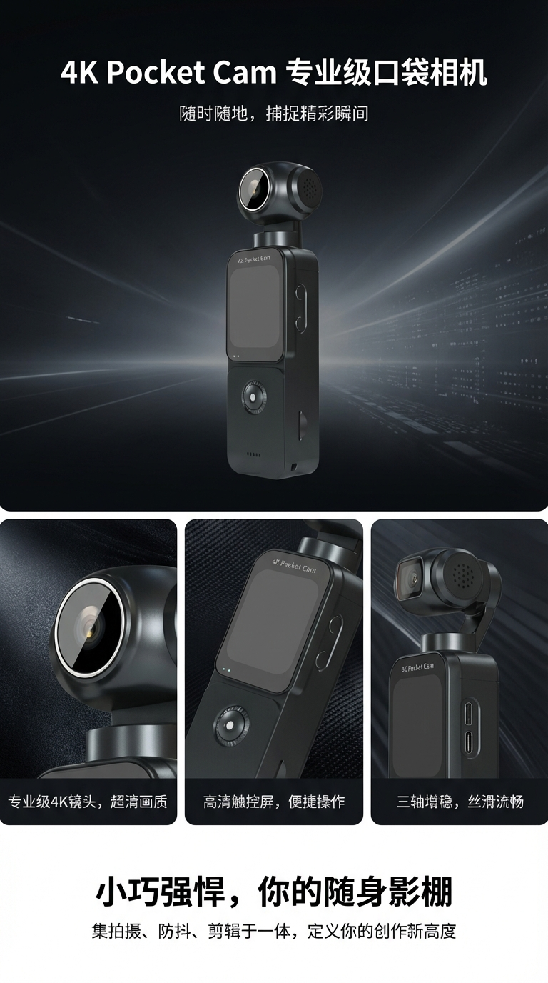 迷你黑色便携式相机数码照相机主体迷你相机续航电池便携拍照神器详情1
