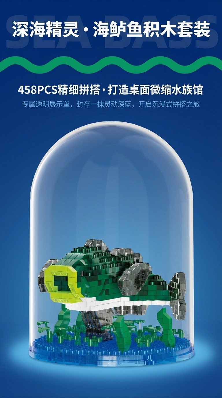 兼容乐高串联微小颗粒积木大盒儿童益智玩具小礼品工厂批发鱼详情1