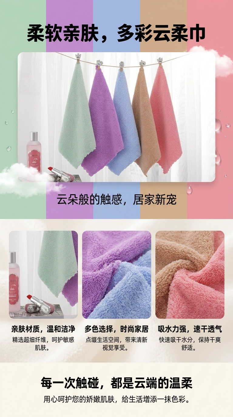 日本今治彩色毛巾吸水浴巾酒店白毛巾180g柔软亲肤详情1