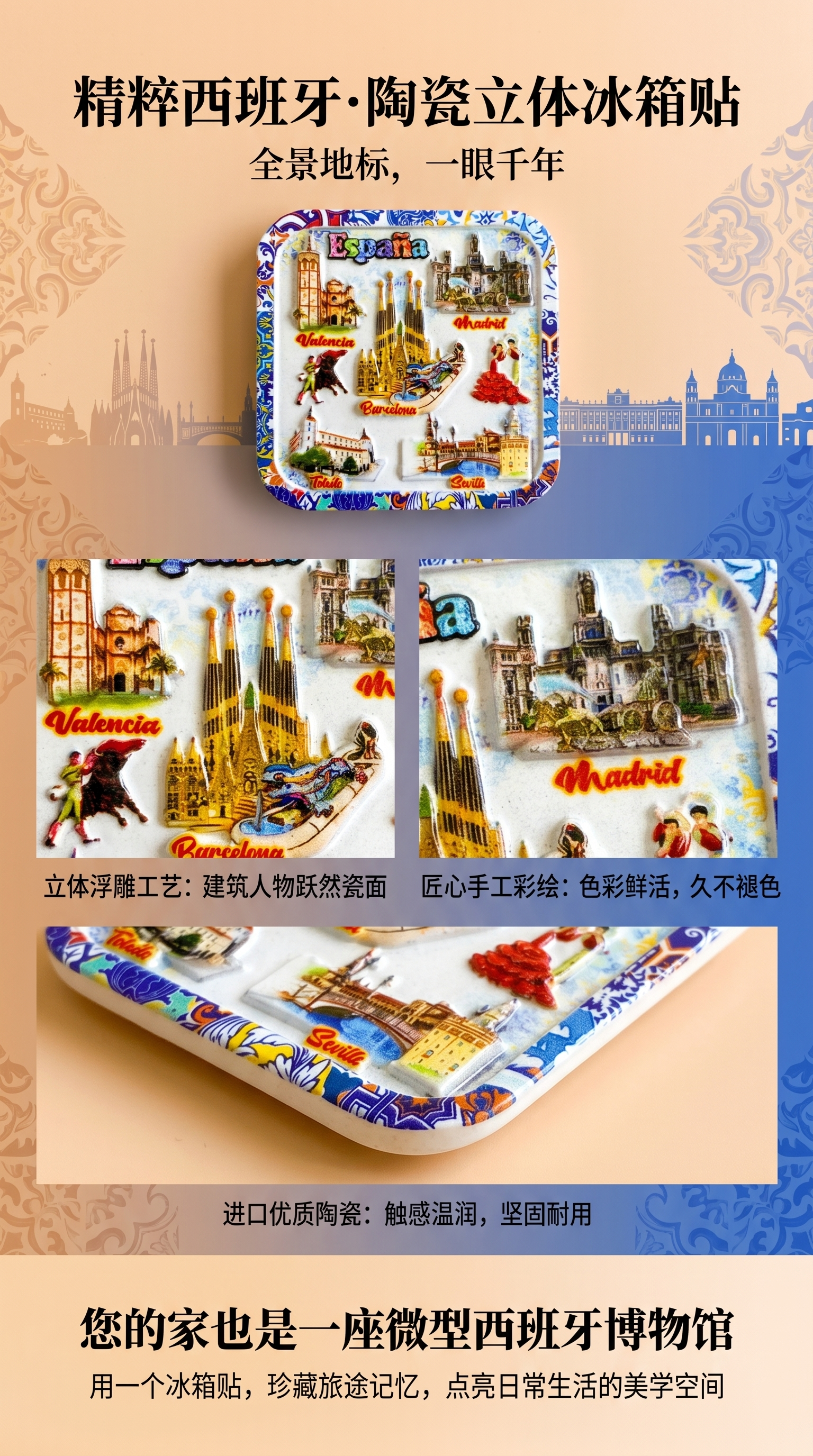 Spanish-themed fridge magnets and magnetic stickers for home and office decoration pic 1