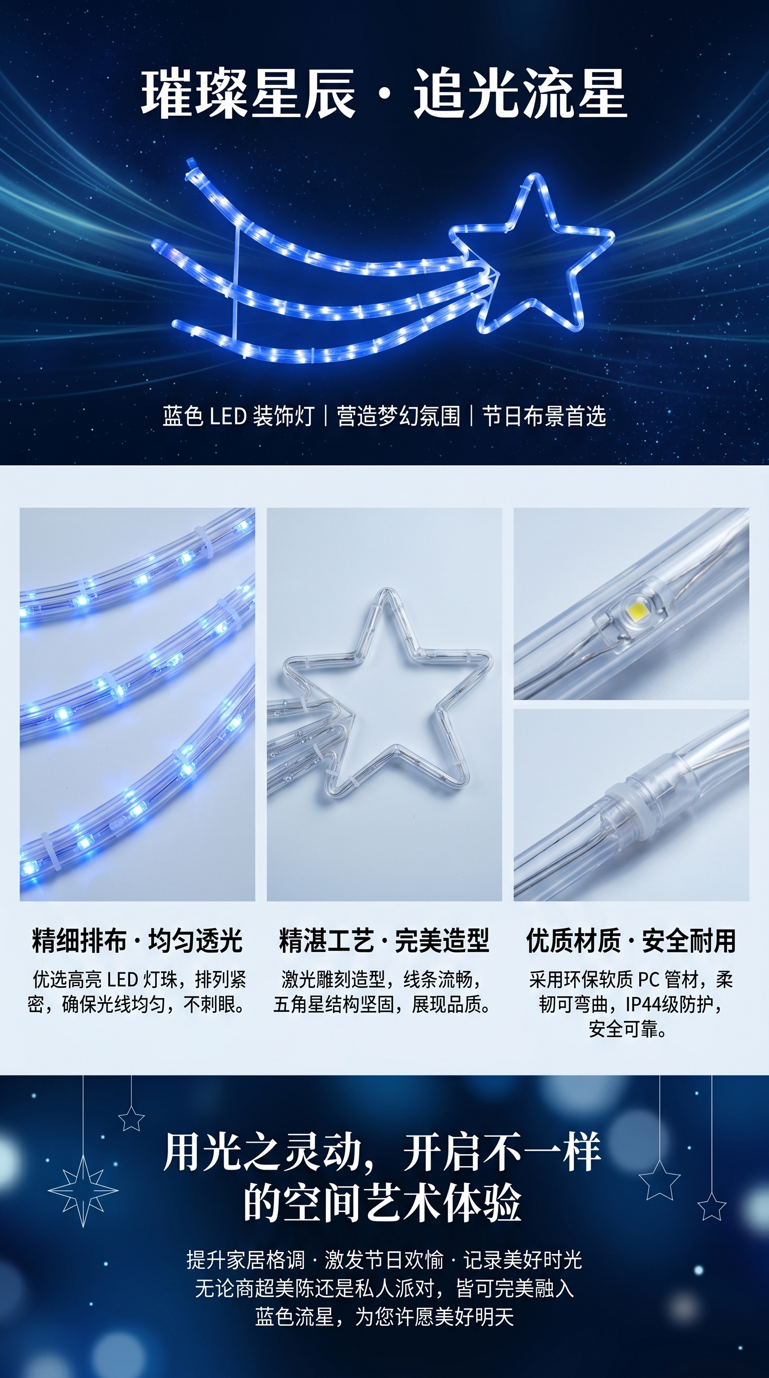 幻彩流星新款LED流星霓虹灯墙挂造型灯卧室摆件装饰小夜灯详情1