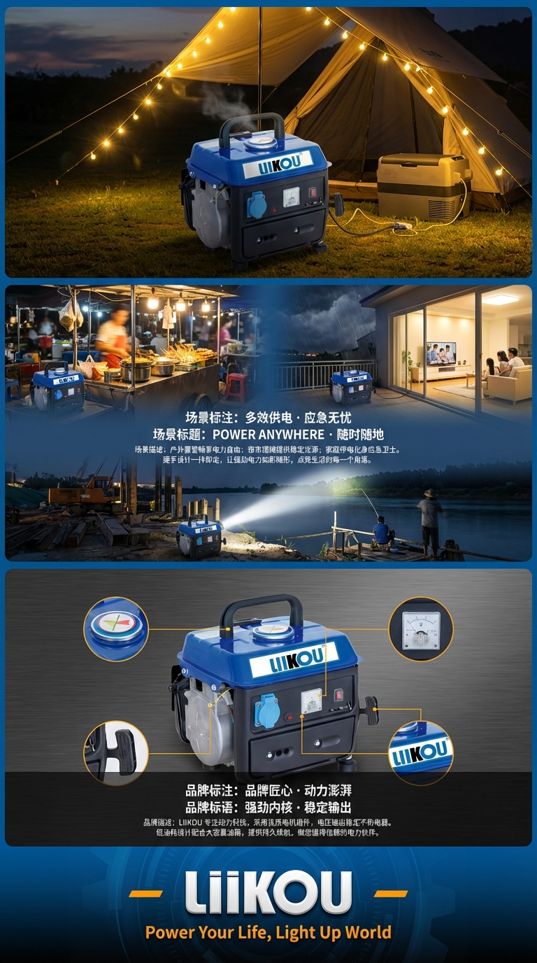 LIIKOU发电机汽车小型便携式应急备用家用发电机动力强大950型详情3