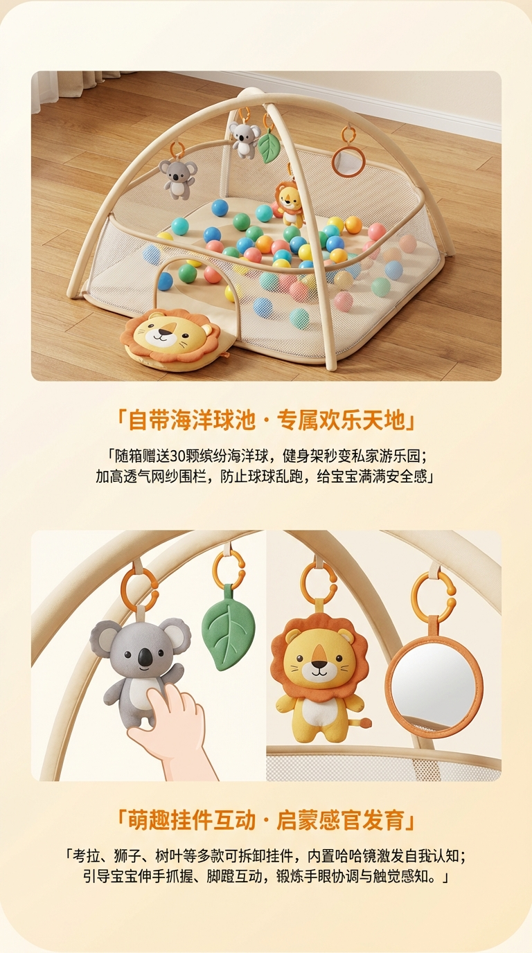 婴儿趣味游戏垫宝宝爬垫塑料eva超薄海绵儿童爬爬垫子宝宝爬垫玩具垫详情2