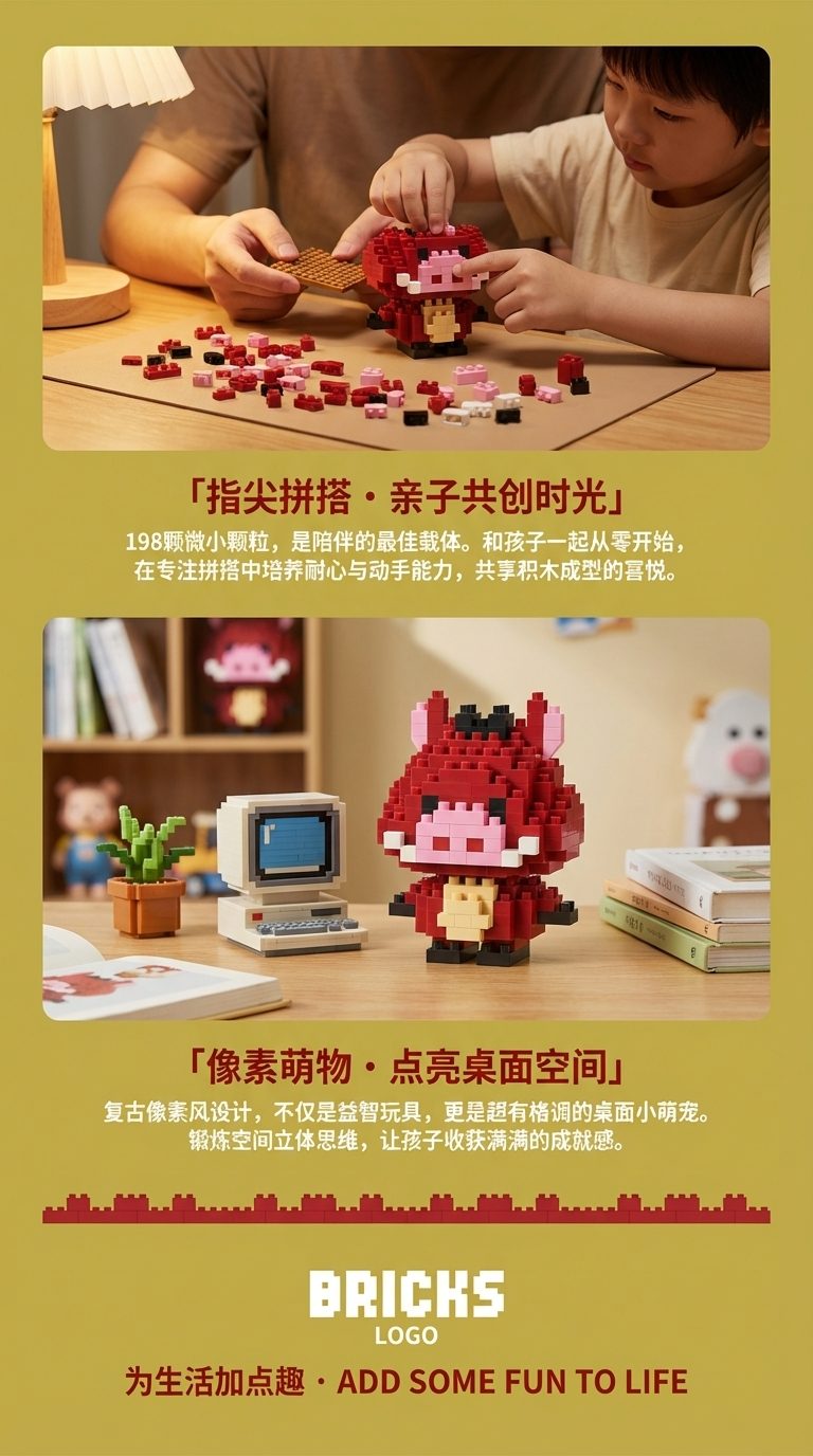 兼容乐高积木卡通公仔儿童益智拼装地摊盲盒玩具批发马里奥详情3
