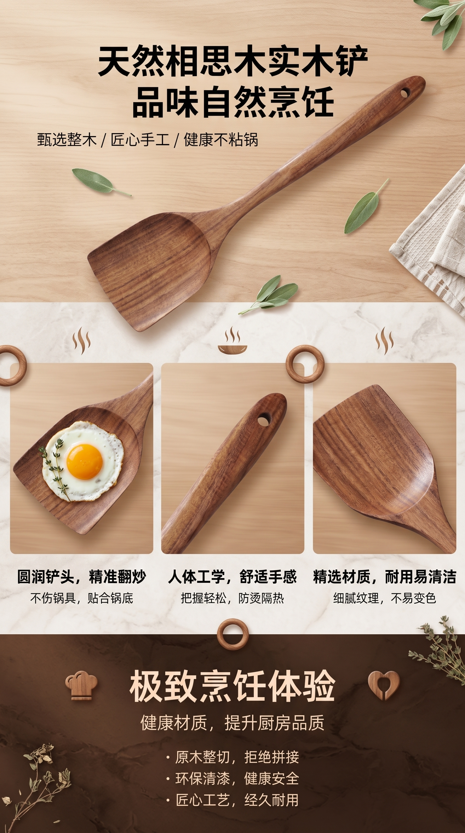 锅铲竹铲子竹勺子铲勺套装批发不粘锅方形长柄跨境厨房用品111844336详情1
