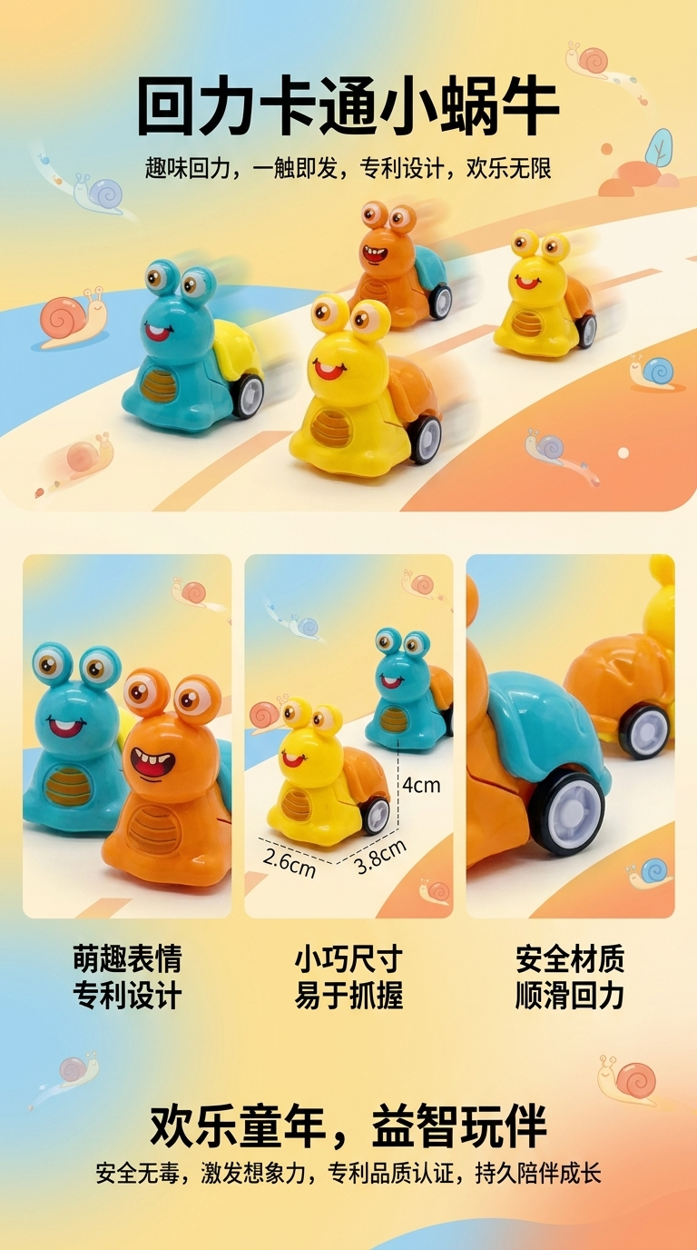 玩具蜗牛，硅胶可爱详情1