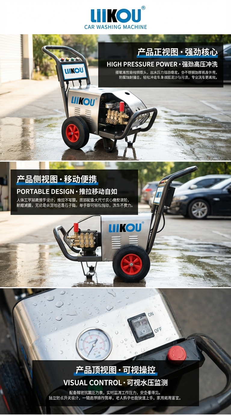 LIIKOU汽车清洗机高压洗车机电动洗车工具用品家庭便携快速清洗详情2