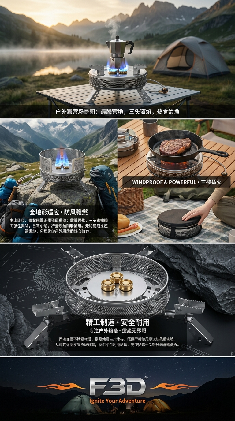 Outdoor camping portable gas stove, family picnic outdoor gas stove, outdoor infrared energy-saving gas stove source factory pic 3