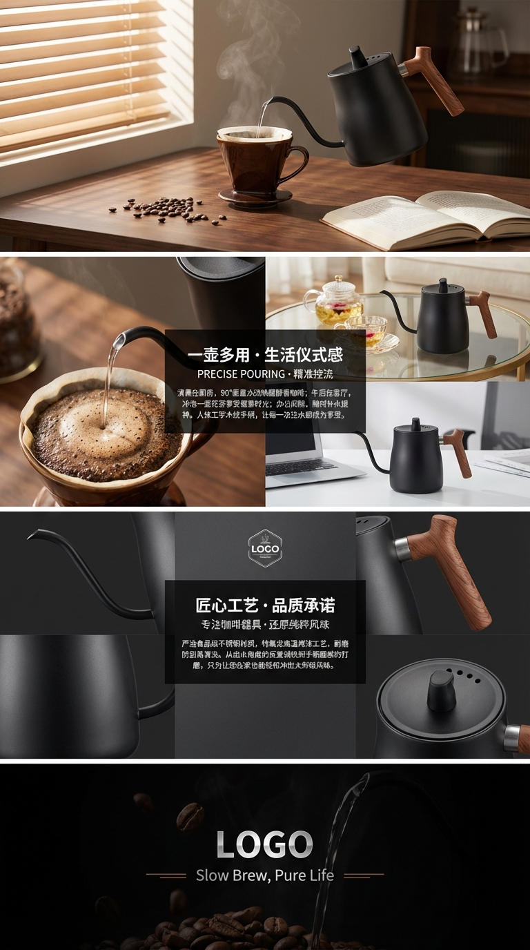 跨境热销 电热水冲咖啡壶控流保温热水壶家用长嘴细口壶防干烧源头工厂详情3