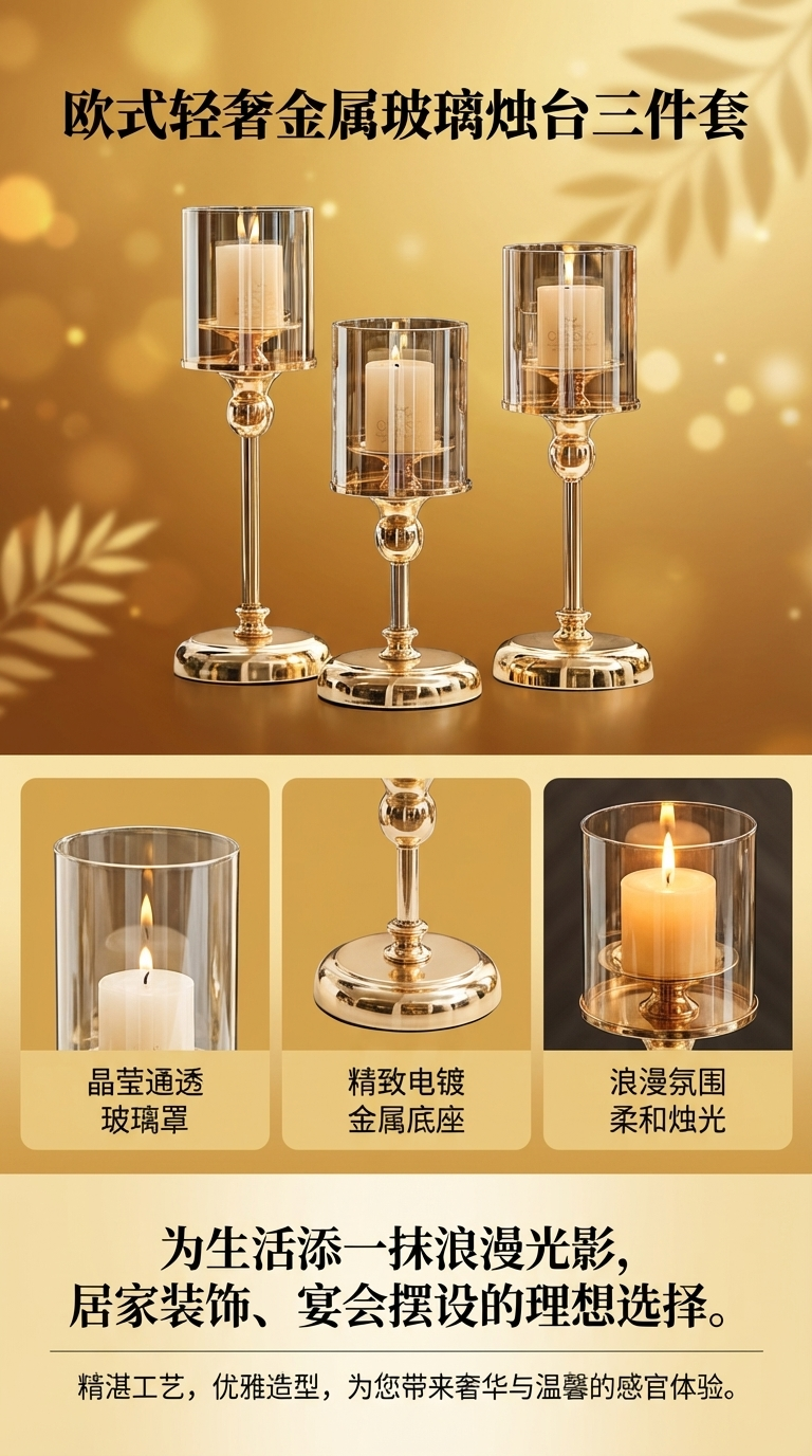 铁艺蜡烛架烛台摆件蜡烛器皿香薰玻璃杯工艺品详情1