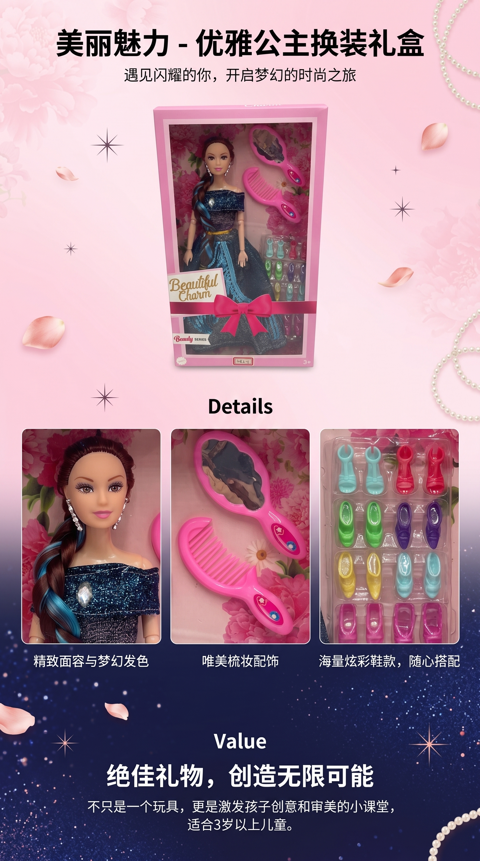 A cute and adorable cartoon doll is a birthday gift for a girl pic 1