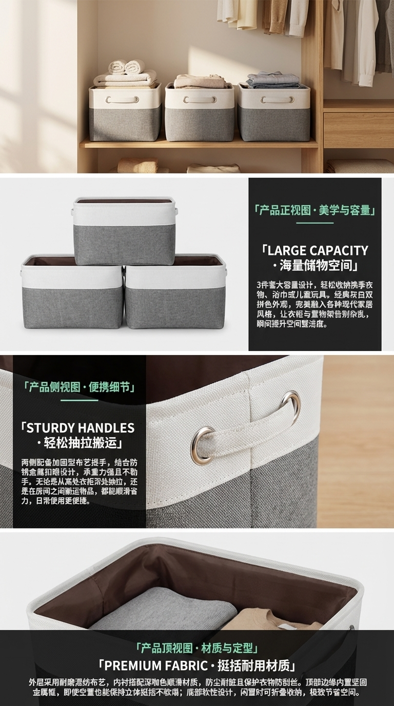 旋转多用收纳盒内衣收纳盒180g防尘分类整理收纳盒详情2