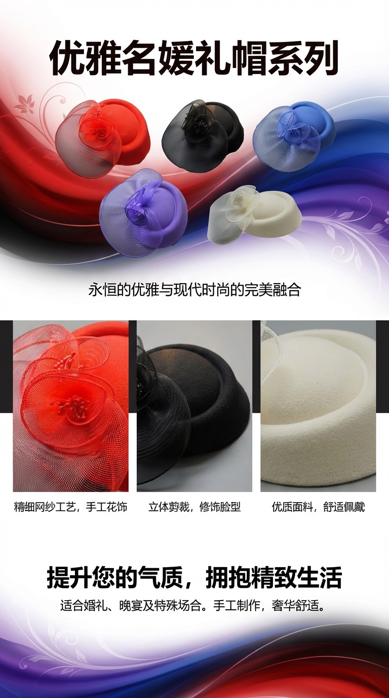 女士花朵面纱网眼羽毛头饰万圣节角色扮演新娘婚礼茶会配饰 生日礼物赛马教堂帽夹详情1