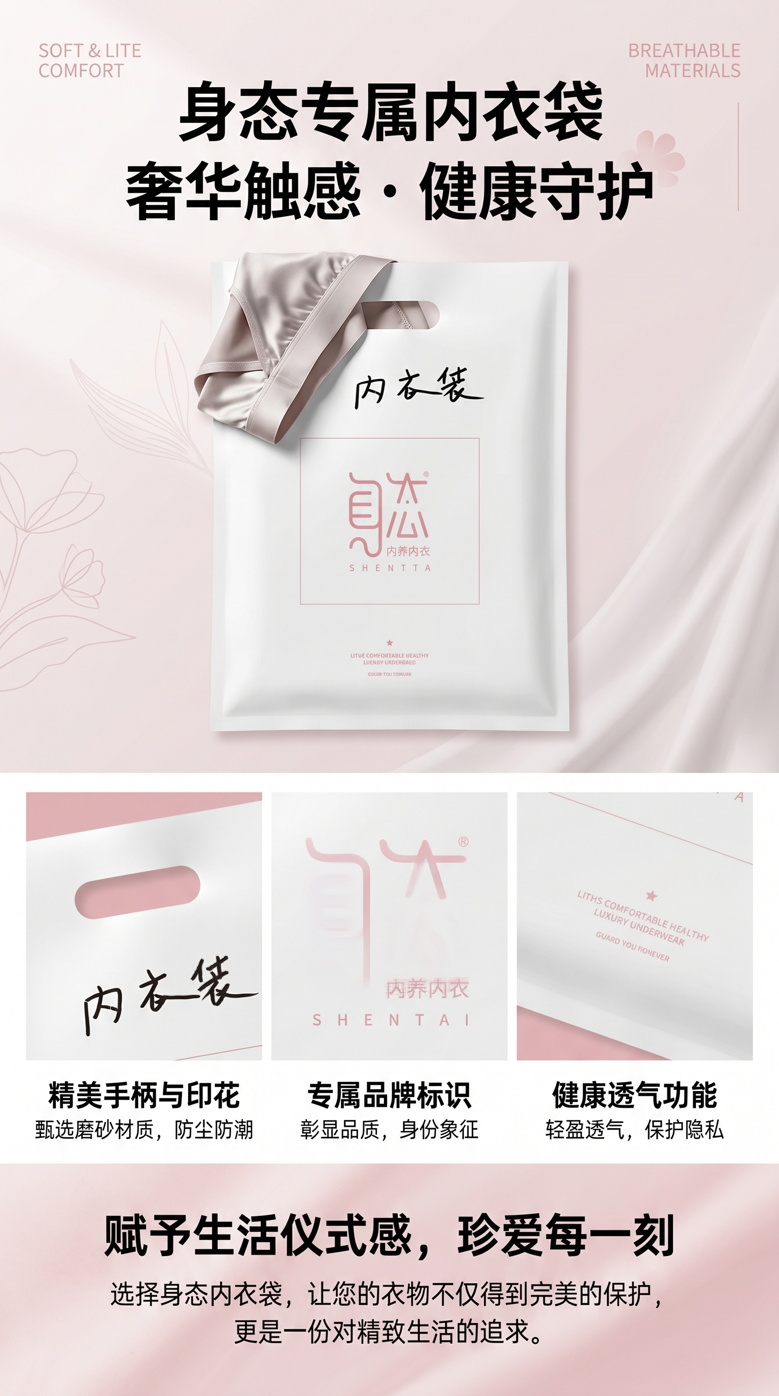 A transparent dust-proof portable storage bag specially made of plastic for underwear pic 1