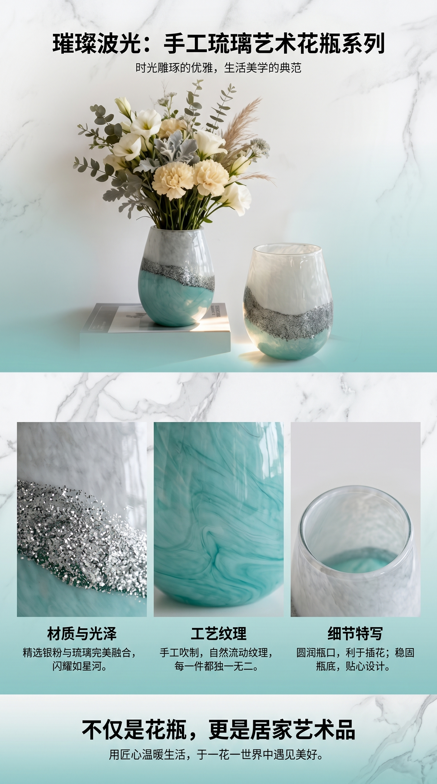 Simple glass vase for flower arrangement in the living room, bedroom and desktop pic 1