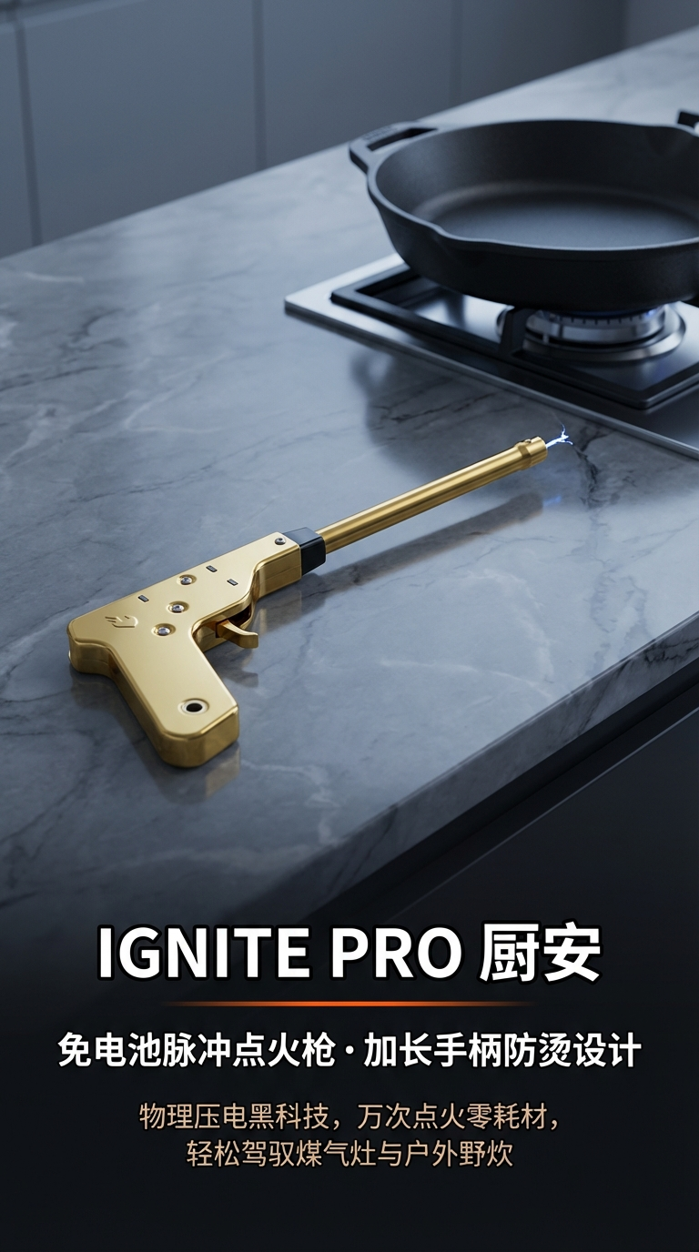 点火 枪 电子点火器 煤气灶天然气厨房长脉冲长嘴艾炙明火棒。详情1