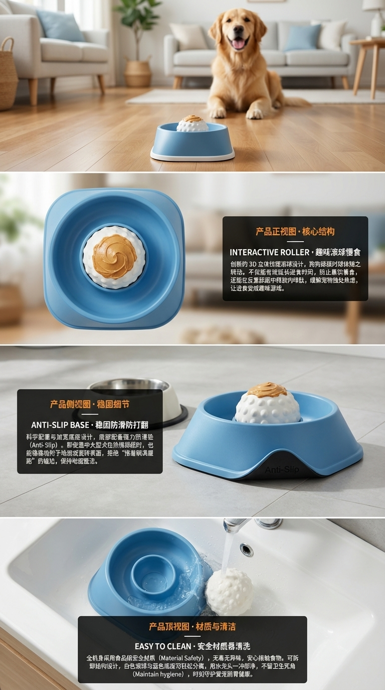 境宠物慢食碗LiquidSlowDogBowls液体慢喂狗碗防滑球骨汤狗舔碗详情2