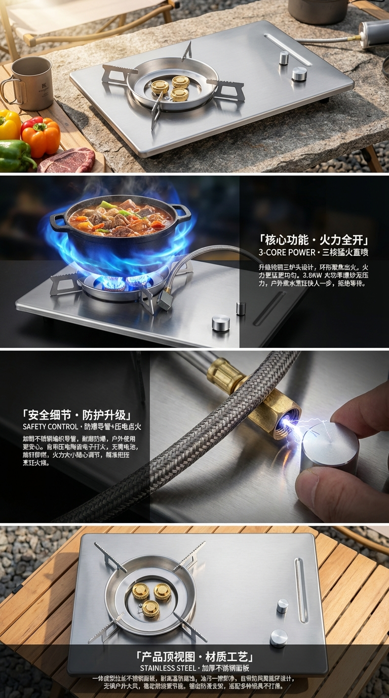 桌面IGT炉 卡式炉 不锈钢卡式炉桌面式 便携收纳卡式炉卡式气罐详情2