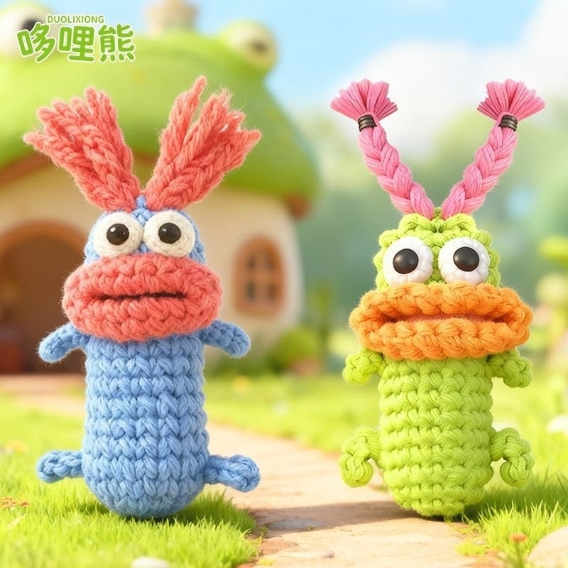 创意香肠嘴U盘转换器收纳整理包手工编织钥匙扣背包挂袋跨境热销详情4