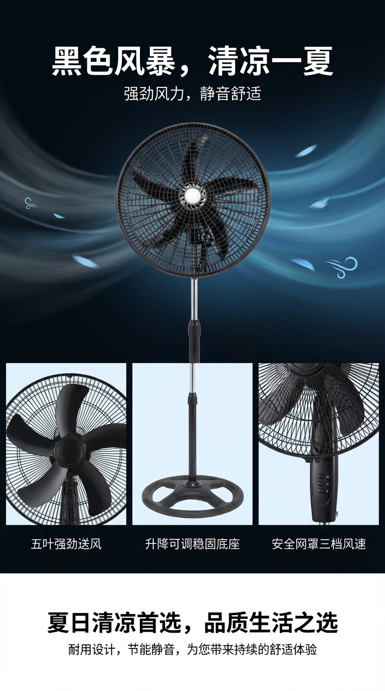 睿旺科技20寸工业风扇20寸落地扇.230v/50hz.功率100W铝电机164219672141655319详情1