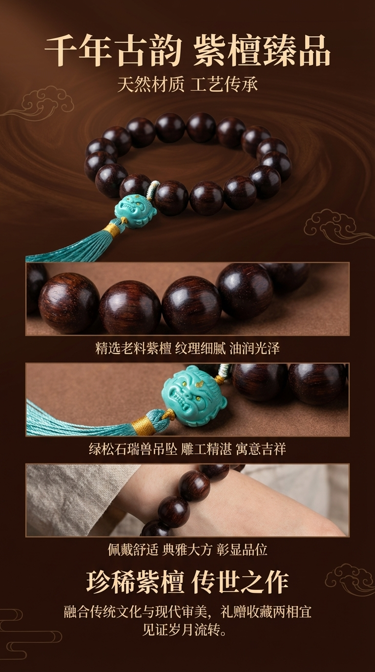 Small-leaf red sandalwood turquoise pic 1