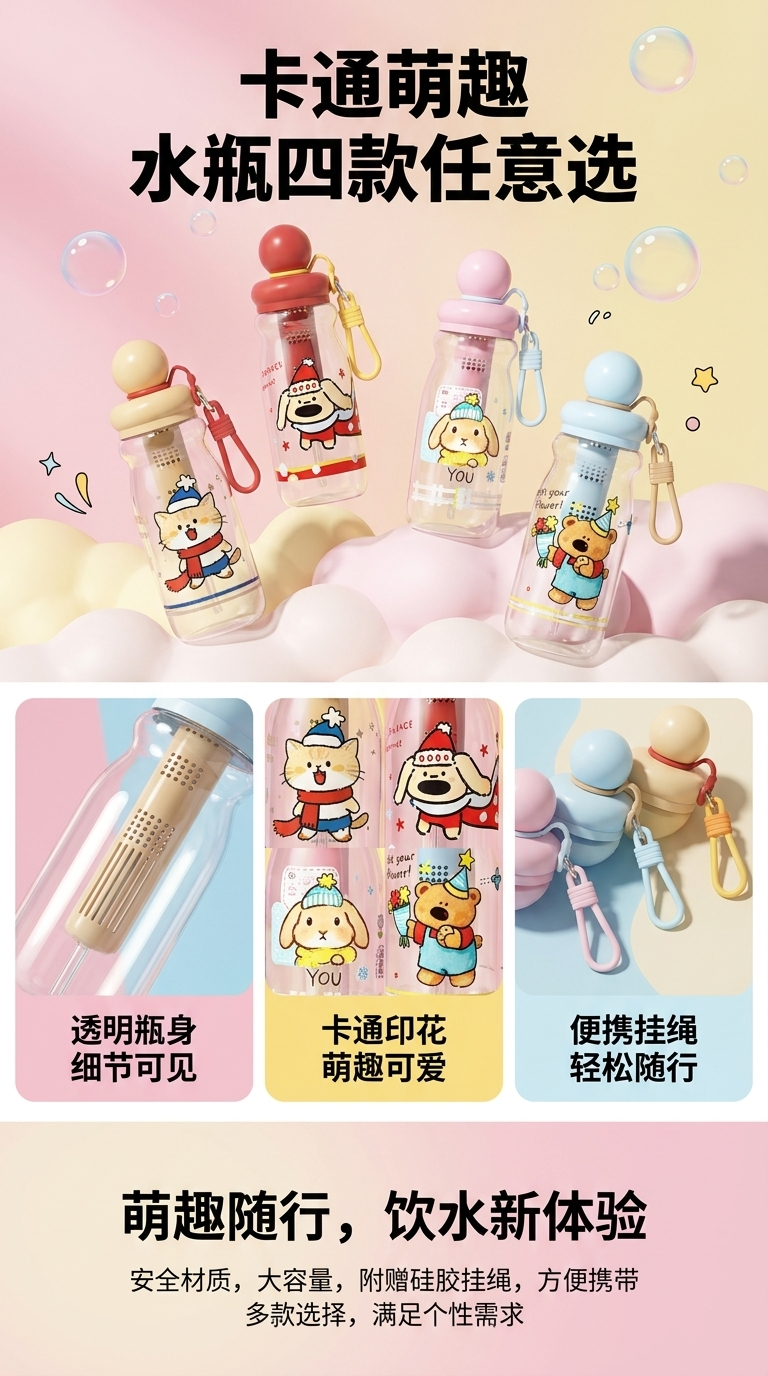 旅行瓶分装袋喷雾瓶拼豆瓶子酒店洗发水洗发水瓶子详情1