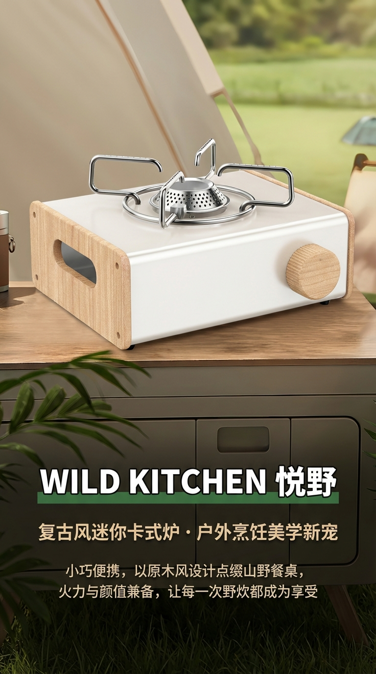 不锈钢卡式炉野营烧烤炉家用户外气罐炉丁烷炉露营便捷火锅烤肉炉详情1