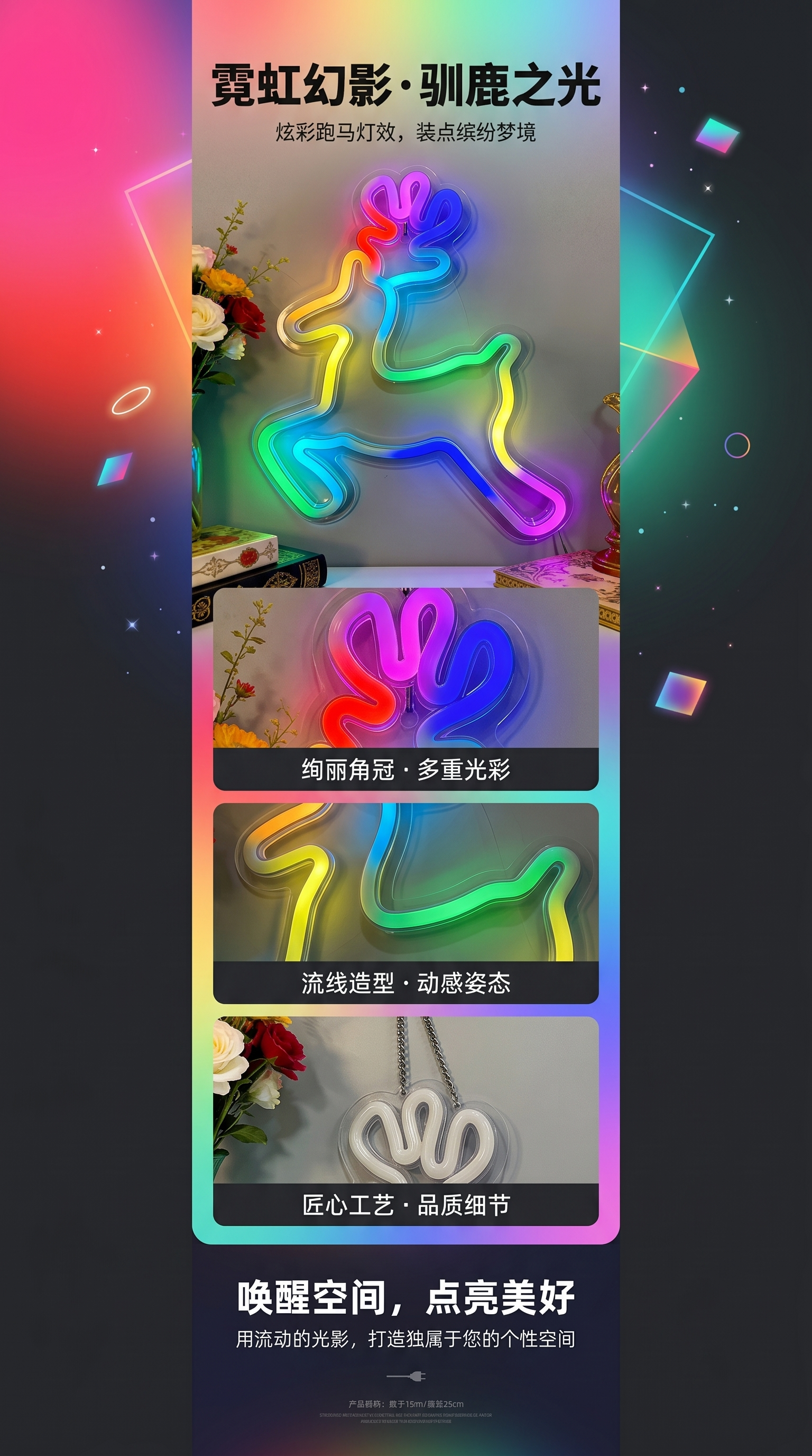 霓虹灯鹿形彩光灯饰户外装饰灯管霓虹灯管详情1