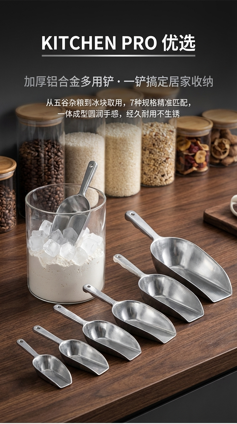 铝合金冰铲 大中小号鸟食铲 面粉铲干果盐巴饰品手工铲子铝合金小冰铲 面粉铲 调料铲 工具铲 酒具小工具 厂家直销详情1