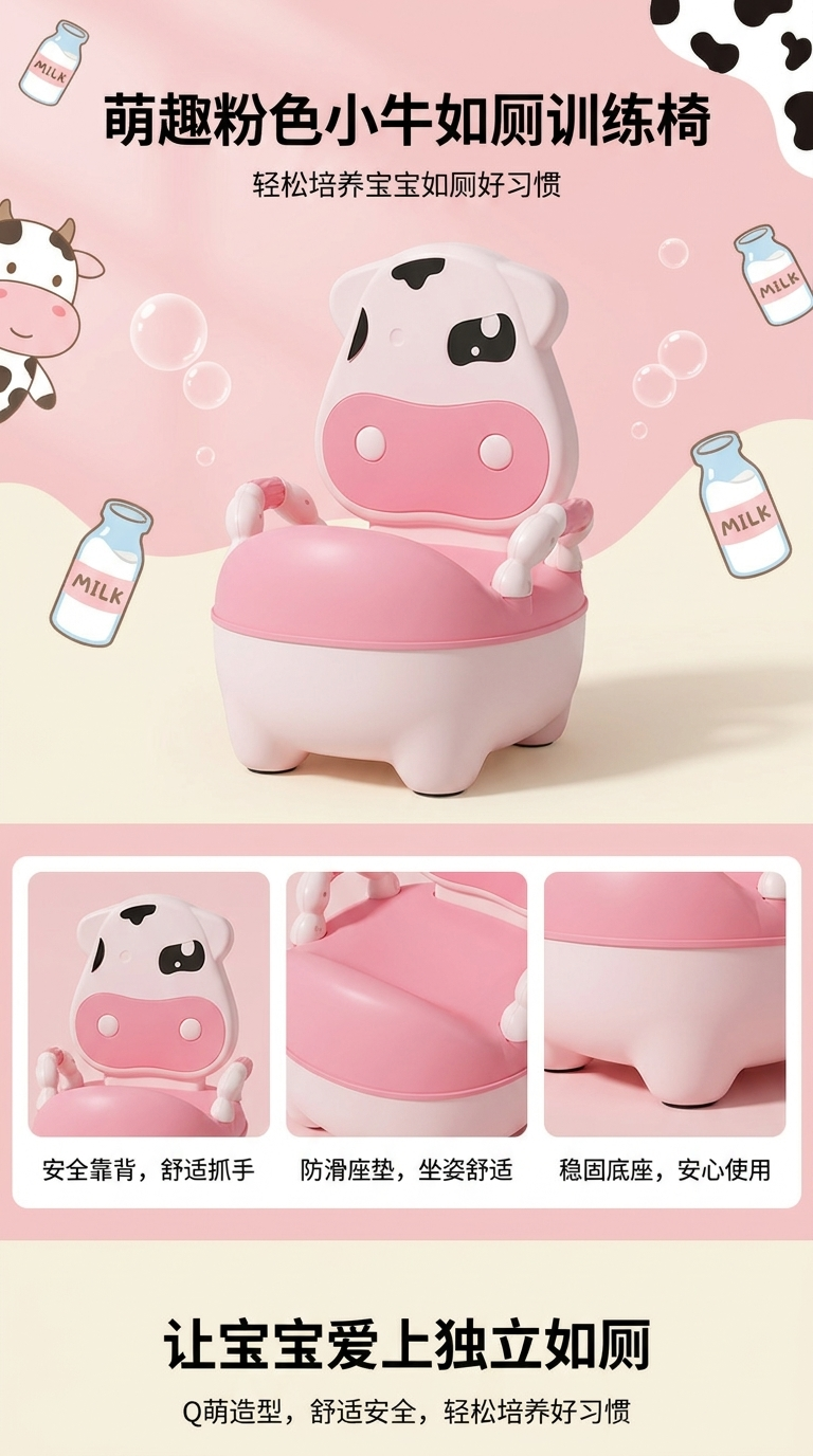 粉色小猪造型儿童坐便器 婴儿马桶详情1